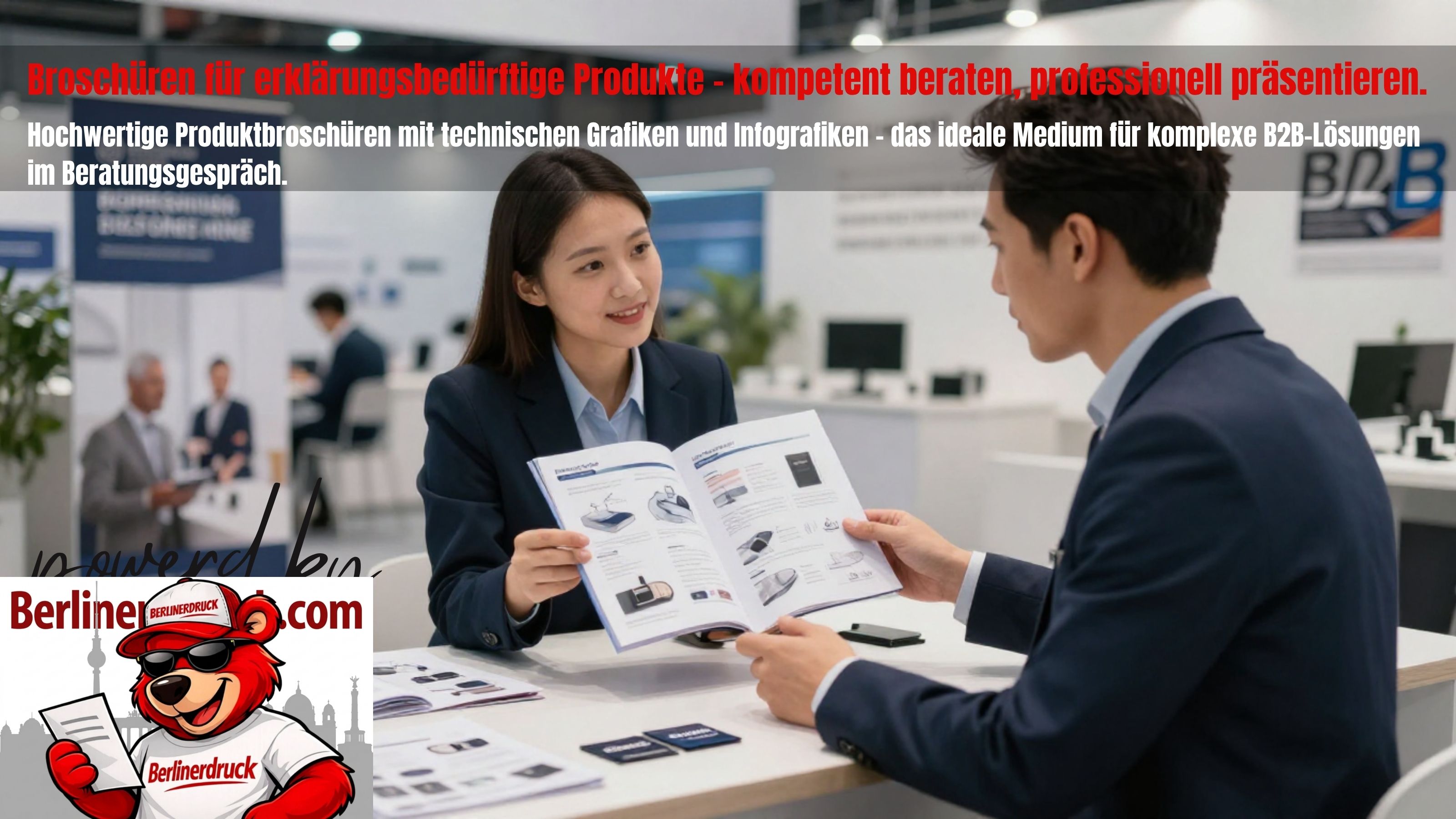 Broschüren für erklärungsbedürftige Produkte professionell drucken. Berliner Druck – Ihre Online-Druckerei für hochwertige Broschüren in Berlin und ganz Deutschland.